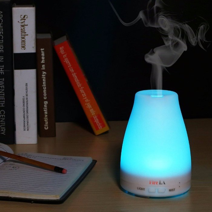 Fire LA 300ml Essential Oil Diffuser for Aromatherapy Ultrasonic Air-Cool Mist Humidifier N8
