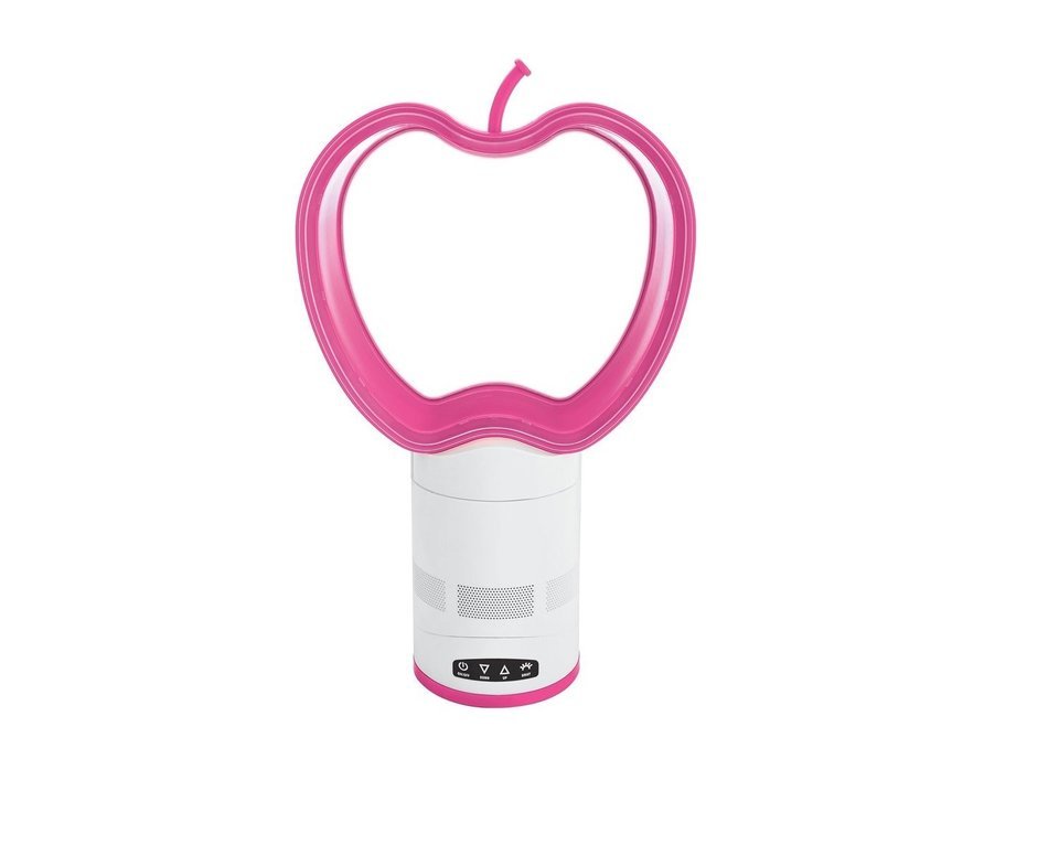 GoWISE USA GW21108 Bladeless Oscillating Fan with Remote Control Apple Design Timer, Pink
