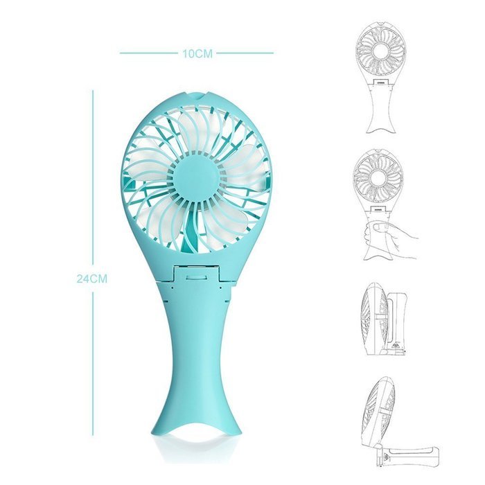 BearsFire&reg; Mermaid Fan Portable Battery Fan USB Mini Foldable Personal Cooling Fans with Umbrella Hanging and... N10