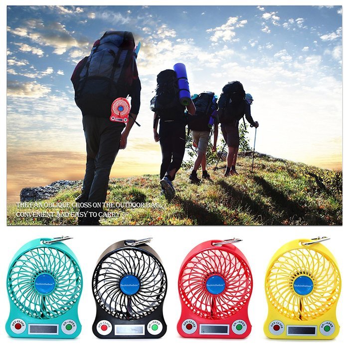 TechIntheBox LED display Portable Fan 4-inch 3 Speeds Mini USB Rechargeable Fan with LED Light Powered By Electric-powered... N22