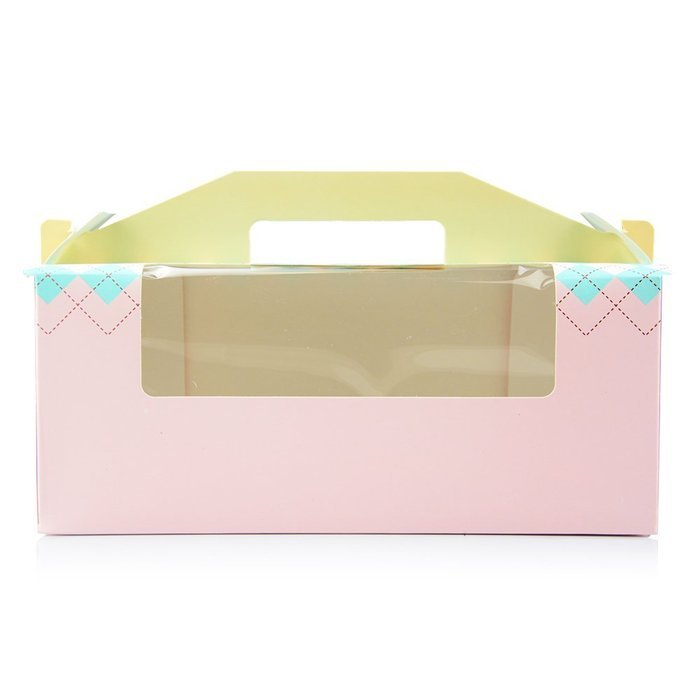 WYTD Portable Swiss Roll Cake Boxes Bakery Cake Gift Boxes With Window Pink (Pack of 4)