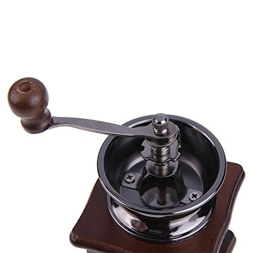 Mini Manual Coffee Mill Wood Stand Bowl Antique Hand Coffee Grinder N2