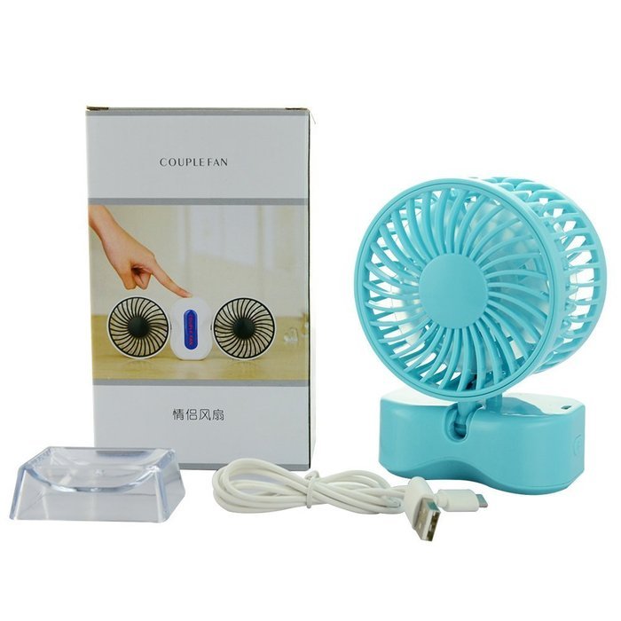 Intsun 360 Degree Rotation Mini Handheld Portable Couples Fan,Quiet Operation Desktop Fan with LED Light Dual... N10