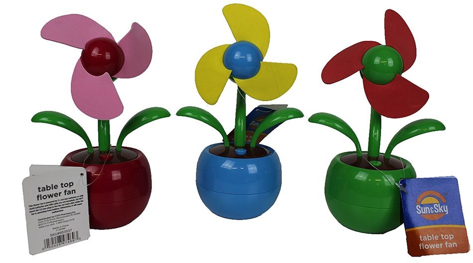 Sun & Sky Table Top Flower Fan (Color Will Be Picked At Random)
