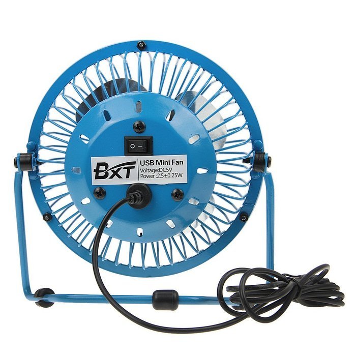 Bao Xin 360 Degrees Rotating USB Powered Tabletop Fan Mini Metal Electric Fan for Summer, Work, Office, Pc, Notebook... N44