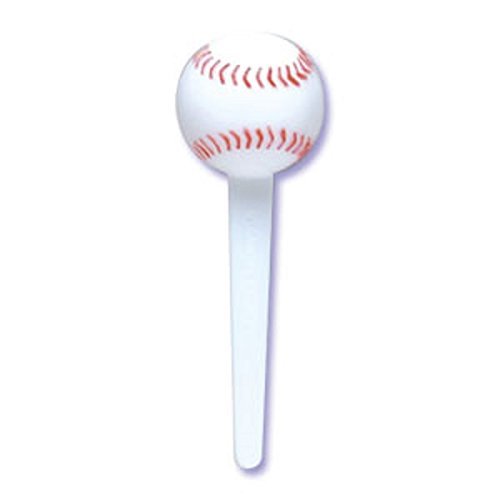 Oasis Supply BC B-29 Baseball Cupcake Topper Picks, 12-Pack