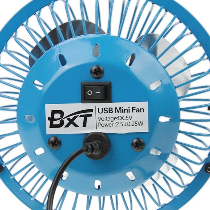 Bao Xin 360 Degrees Rotating USB Powered Tabletop Fan Mini Metal Electric Fan for Summer, Work, Office, Pc, Notebook... N45