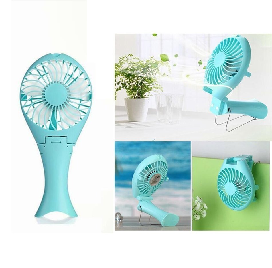 Baaaq Mermaid Portable Battery Fan USB Mini Foldable Personal Cooling Fans for Home and Travel (Blue) N9