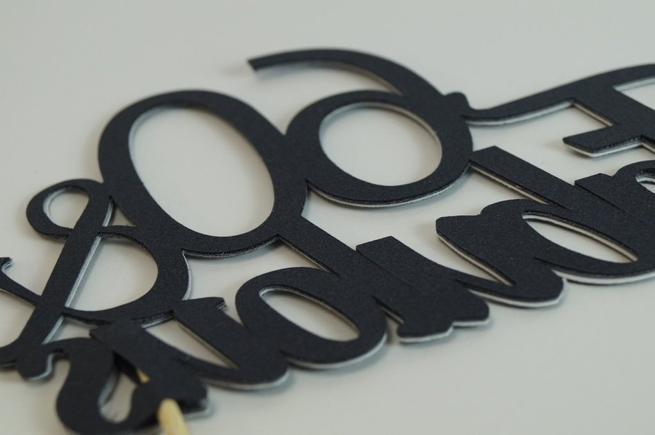 All About Details Black 60-&-fabulous Cake Topper