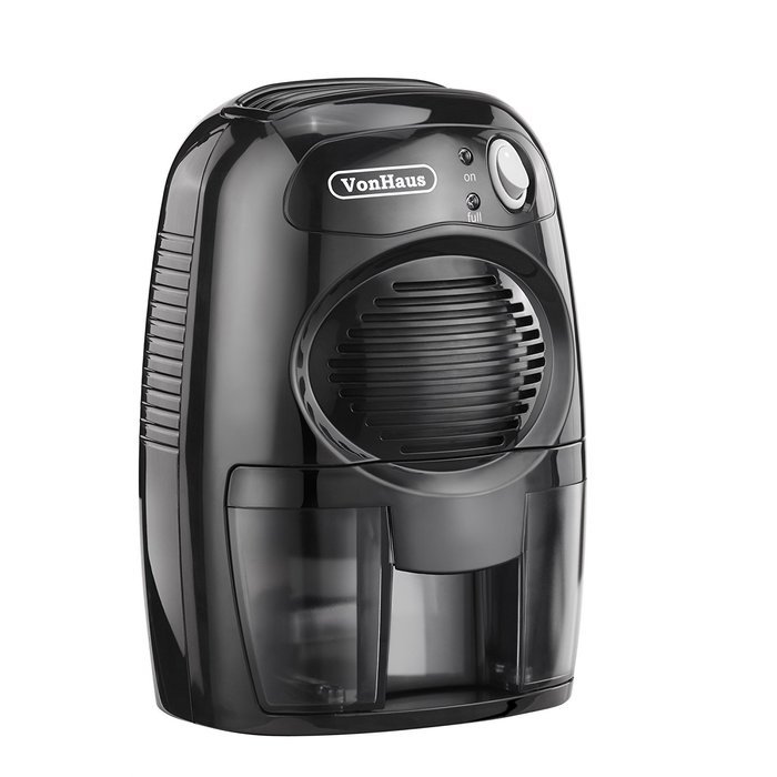 VonHaus Compact Mini Portable Black Air Dehumidifier - Ideal for Small Rooms and Spaces N3