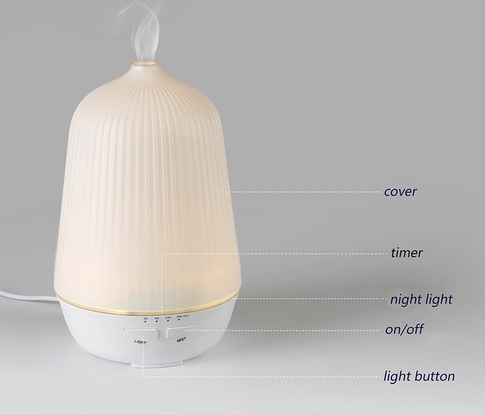 Glovion 100ml Aroma Diffuser Ultrasonic Humidifier Aromatherapy Essential oil Diffuser Mist Humidifier for Home... N7