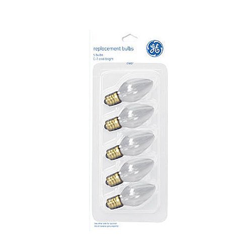 NICOLAS HOLIDAY GE65406 C7 Replacement Bulb, Clear, 5-Pack