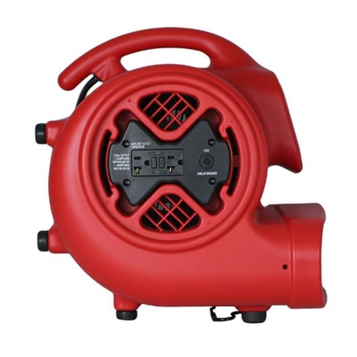 XPOWER X-600A 1/3 HP 2400 CFM 3 Speed Air Mover with GFCI Outlets for Daisy Chain, 3.8-Amp N10