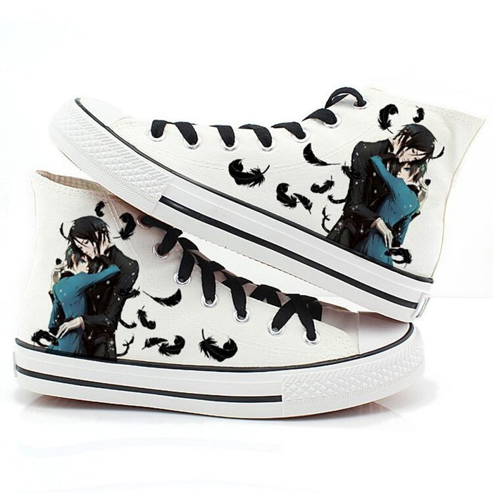 Black Butler Kuroshitsuji Anime Ciel and Sebastian Cosplay Shoes Canvas Shoes Sneakers 1