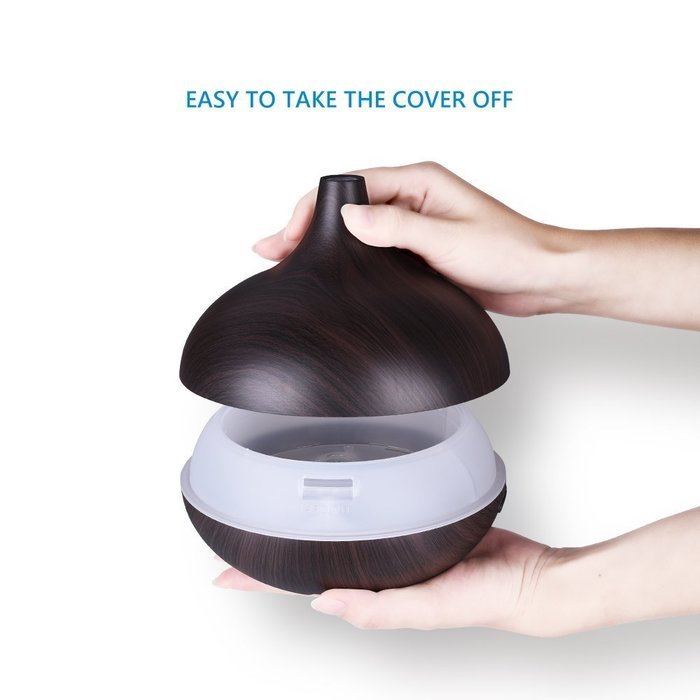 Scenic Essential Oil Diffuser Humidifier, Wood Grain 300ml Ultrasonic Diffuser Cool Mist Humidifier for Home,... N3