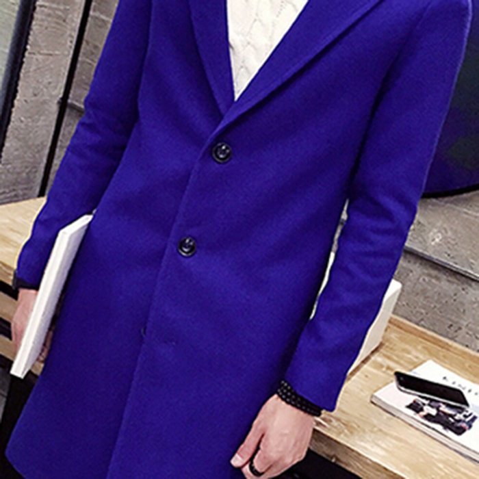 Spritech(TM) Men's New Fashion Comfort Winter Slim Fit Turndown Collar Woolen Jacket Single-Breasted Overcoat... N9