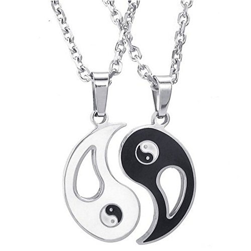 Design Yin Yang Pendant Necklace Couple Friend Friendship Jewelry Gift 2PCS