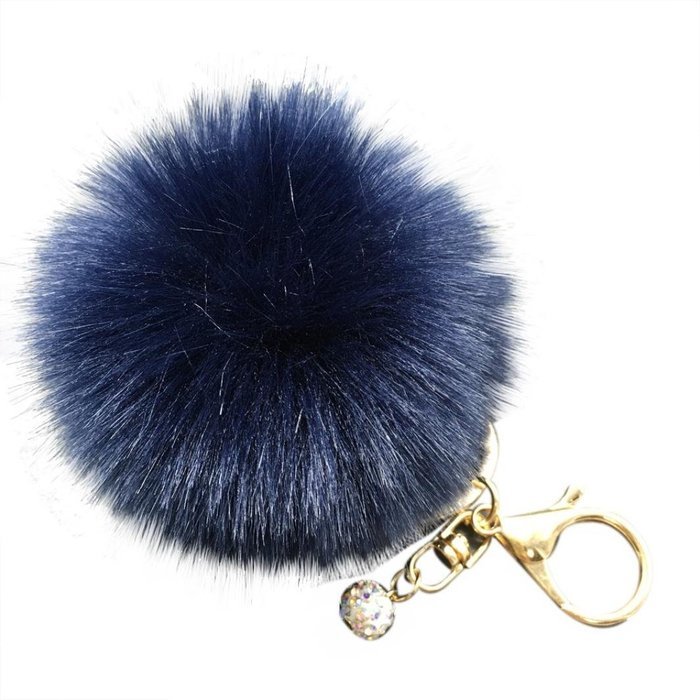 AutumnFall&reg; Fluffy Faux Rabbit Fur Ball Charm Car Keychain Handbag Key Ring (# 12) N26