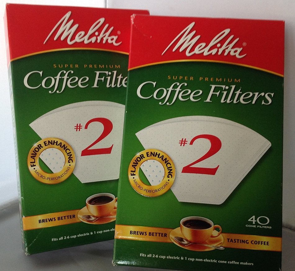 Melitta Coffee Filters #2 - 40 Ct. White (2 Boxes - Total of 80 Filters)