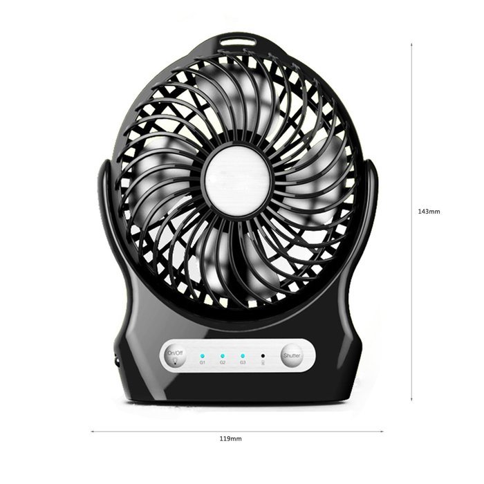 USB Fan/Portable Fan/Personal Fan,eBerry&reg; Mini Handheld Cooling Fan,Electric Desktop Fan with 3 Speeds,Rechargeable... N3