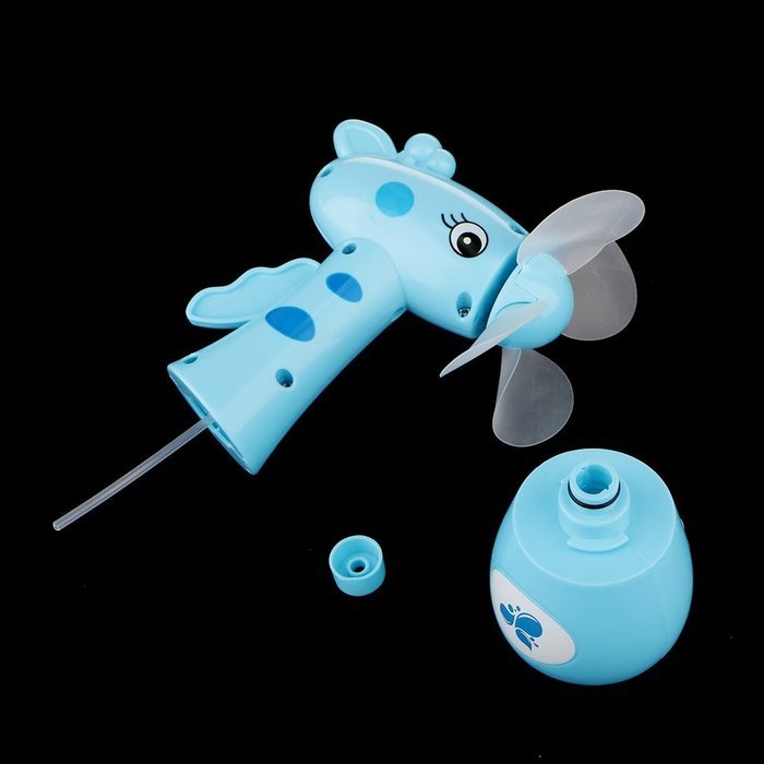 Portable Hand Crank Mini Fan Water Cooling for Kids Toy -Blue N3