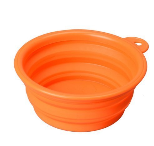 EC Life@ S&S Eco-friendly Dog Cat Pet Collapsible Travel Feeding Foldable Silicone Bowl(small bowl) (pink) N3