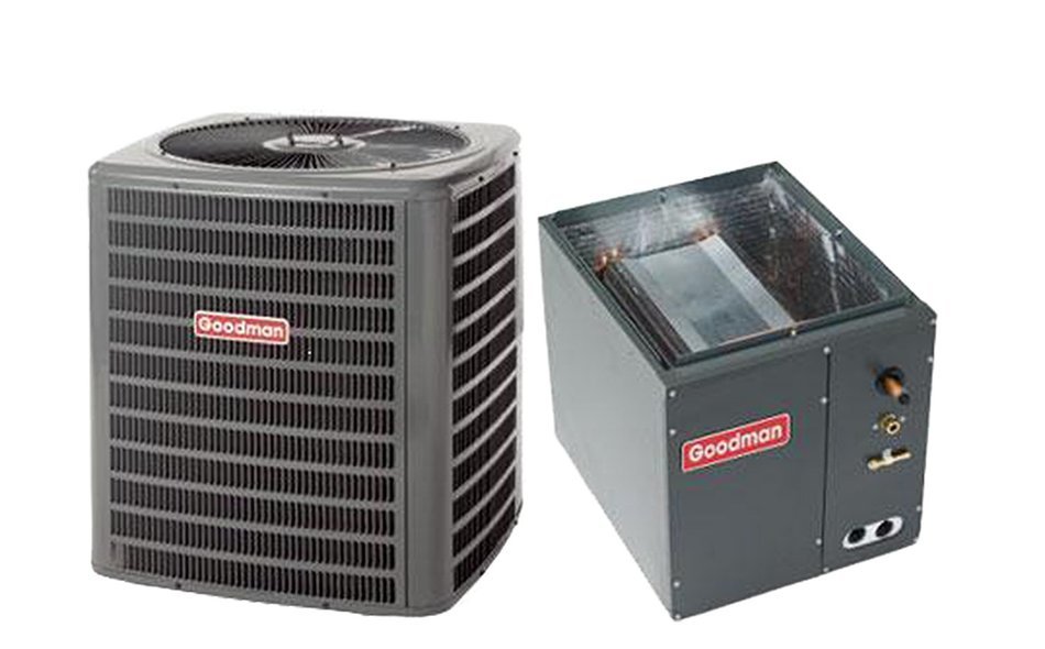 Goodman 2.5 Ton 13 SEER AC R-410a with Upflow/Downflow Coil 14" wide model GSX130301/CAPF3030A6