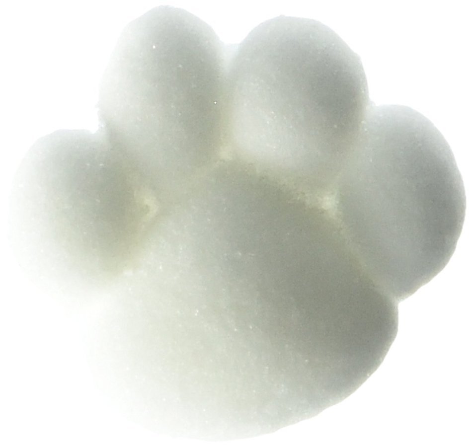 Lucks Dec-Ons Decorations Molded Sugar/Cup-Cake Topper, White Paws, 1 Inch, 120 Count