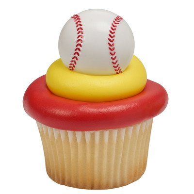 Baseball Cupcake Rings - 24 pc