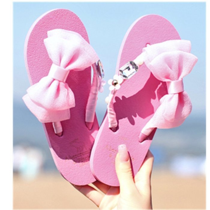 KAKA(TM) Women's Fashion Rhinestone Glitter Studded Crystal Thong Flower Sandals Flip Flops Flat Shoes Sandals... N3