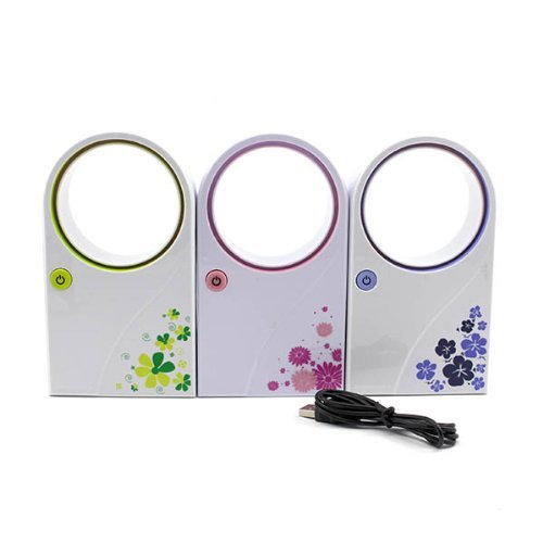 HuaYang Mini Portable USB 2.0 Desktop Bladeless Fan for Home Office Travel(Hot Pink) N8