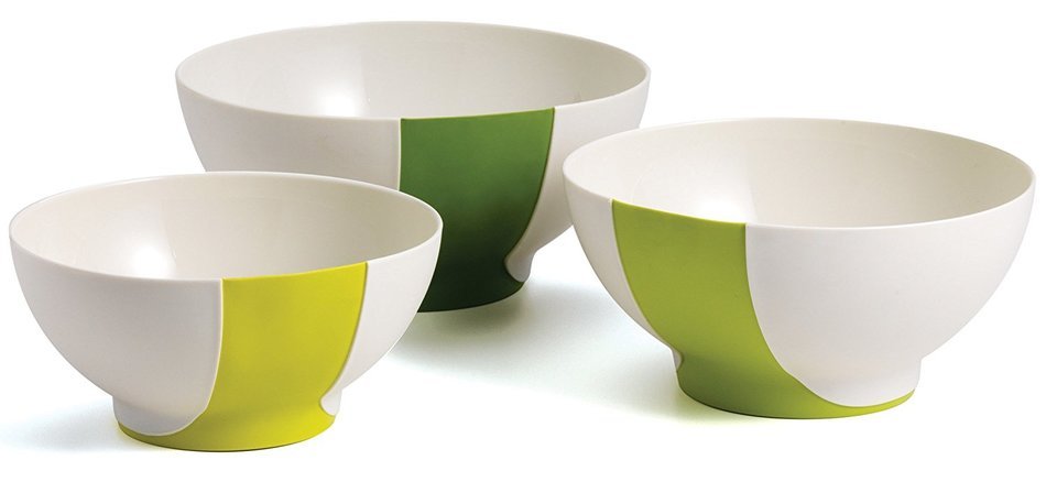 Chef'n SleekStor Pinch and Pour Mixing Bowl Set, Arugula, Avocado and Wasabi N2