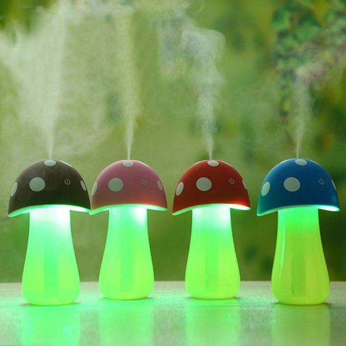 Asdomo USB 200ML Mushroom Mini Atomized Humidifier With LED Light (C) N4