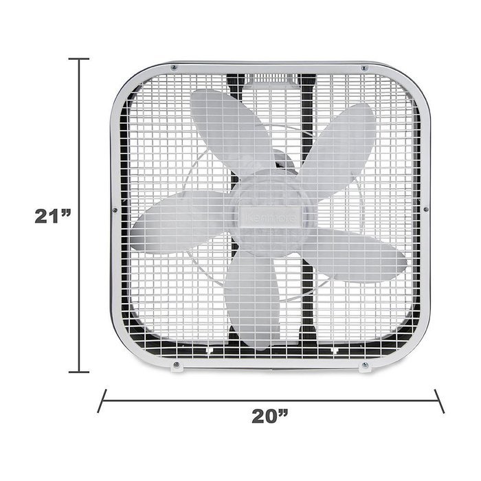 Kenmore 32002 20" 3 Speeds For Comfort Control, Durable, Lightweight Metal Construction Box Fan N2