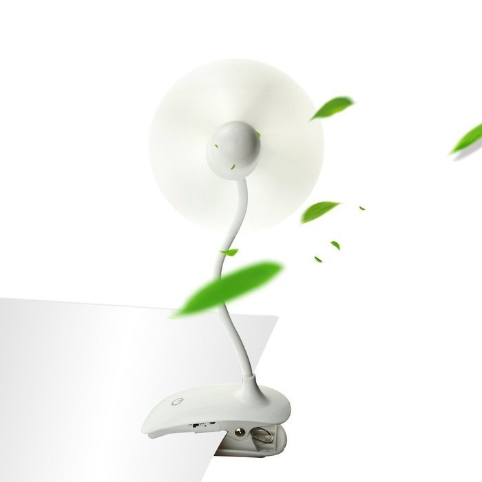 Mystery Portable Mini USB Clip Fan Personal Clip-on / Table Fan with Built-in Rechargeable Battery for Home Office... N10