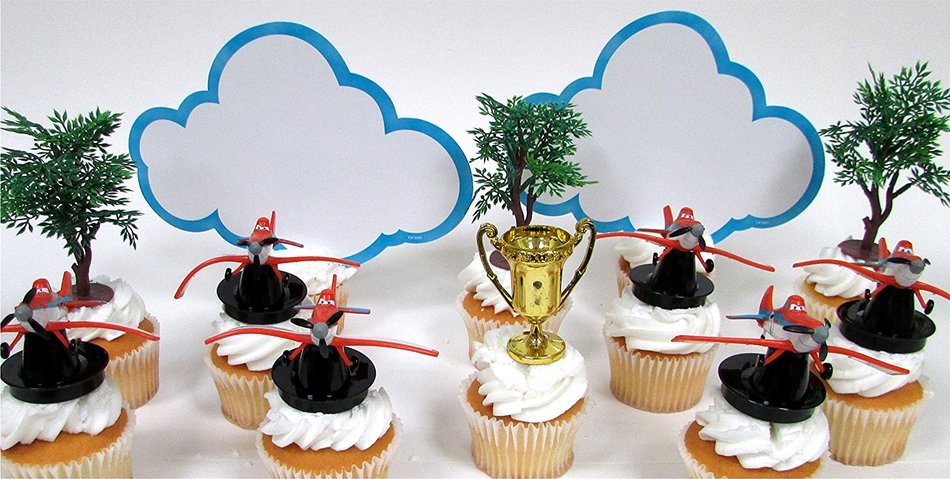 PLANES ~ Dusty Crophopper ~ 12 Piece Birthday CUPCAKE Topper Set Featuring 6 Dusty Crophopper Figures and Decorative... N2
