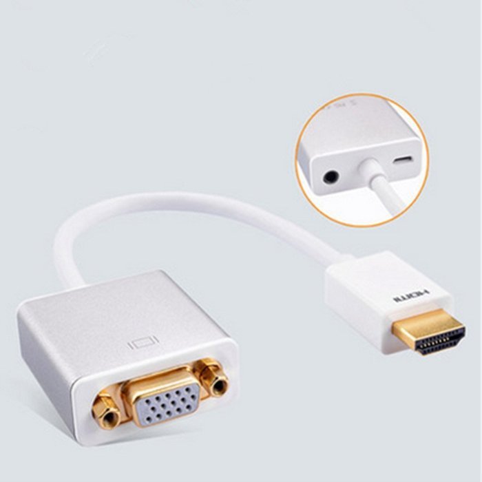 Spritech(TM) Aluminum Alloy HDMI to VGA Converter Compatible with Tablets and Other Built-in Audio Interface Devices... N3