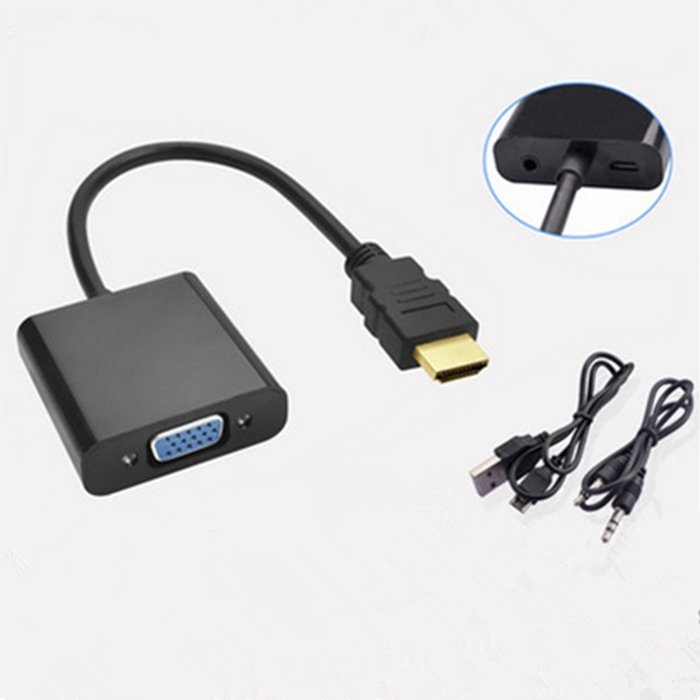 Spritech(TM) Aluminum Alloy HDMI to VGA Converter Compatible with Tablets and Other Built-in Audio Interface Devices... N4
