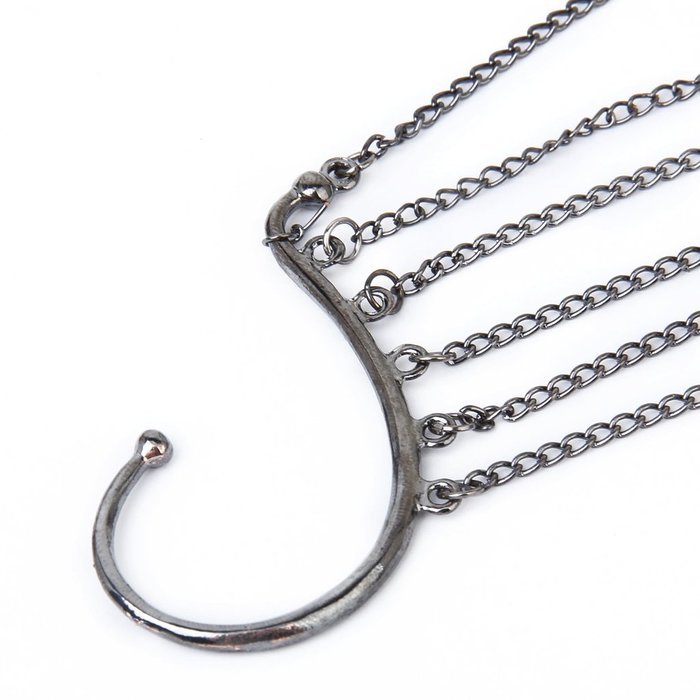Beautiful Bead Vintage Style Tattoo Simulant Elastic Thigh Chain Band Black N25