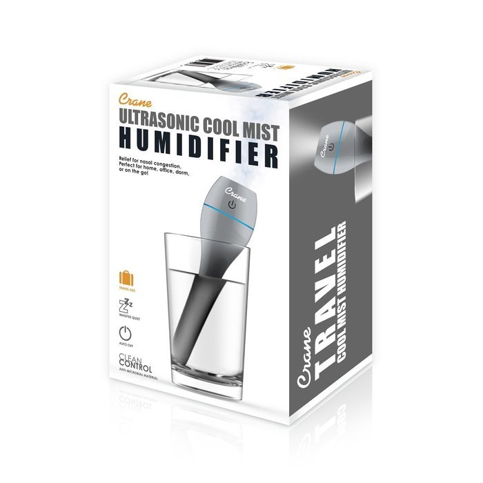 Crane Ultrasonic Cool Mist Travel Humidifier Slate N5