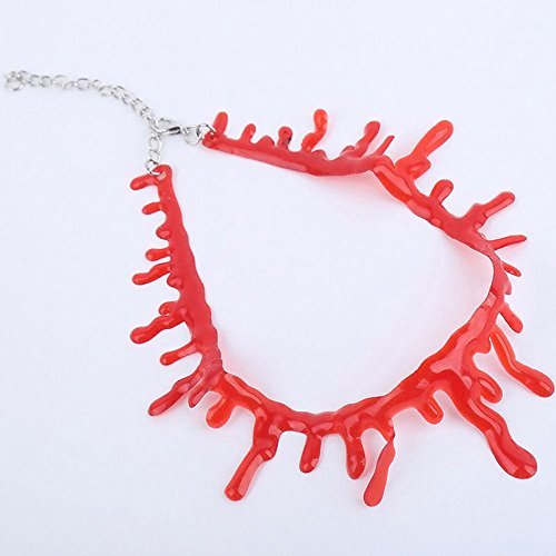 1Pcs Handmade Cutting Bloodstain Necklace Halloween Party Cosplay Accessories N2