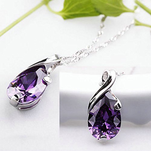 Natural Crystal Amethyst Healing Point Chakra Bead Stone Pendant for Necklace N5