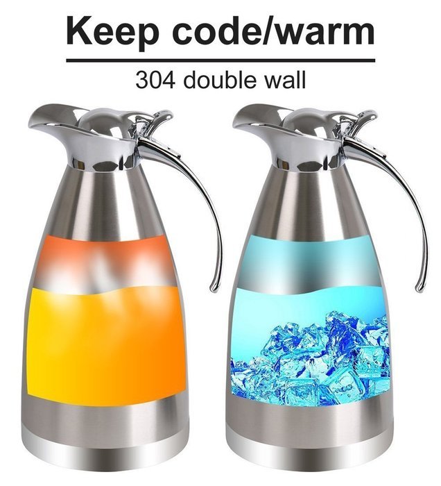 Zhongmei Thermal Carafe,Vacuum Insulated,304 Double Stainless Still