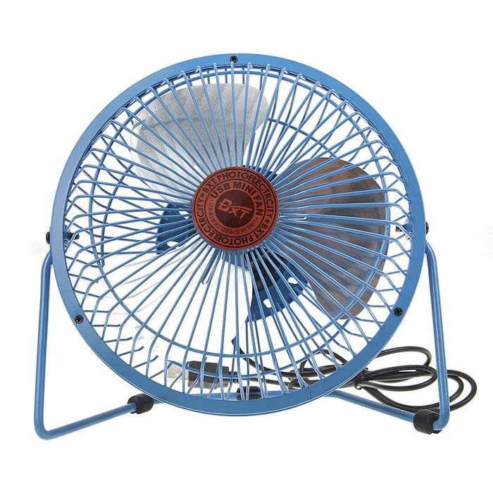 Bao Xin 360 Degrees Rotating USB Powered Tabletop Fan Mini Metal Electric Fan for Summer, Work, Office, Pc, Notebook... N52
