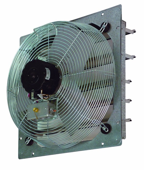 TPI Corporation CE24-DS Direct Drive Exhaust Fan, Shutter Mounted, Single Phase, 24" Diameter, 120 Volt