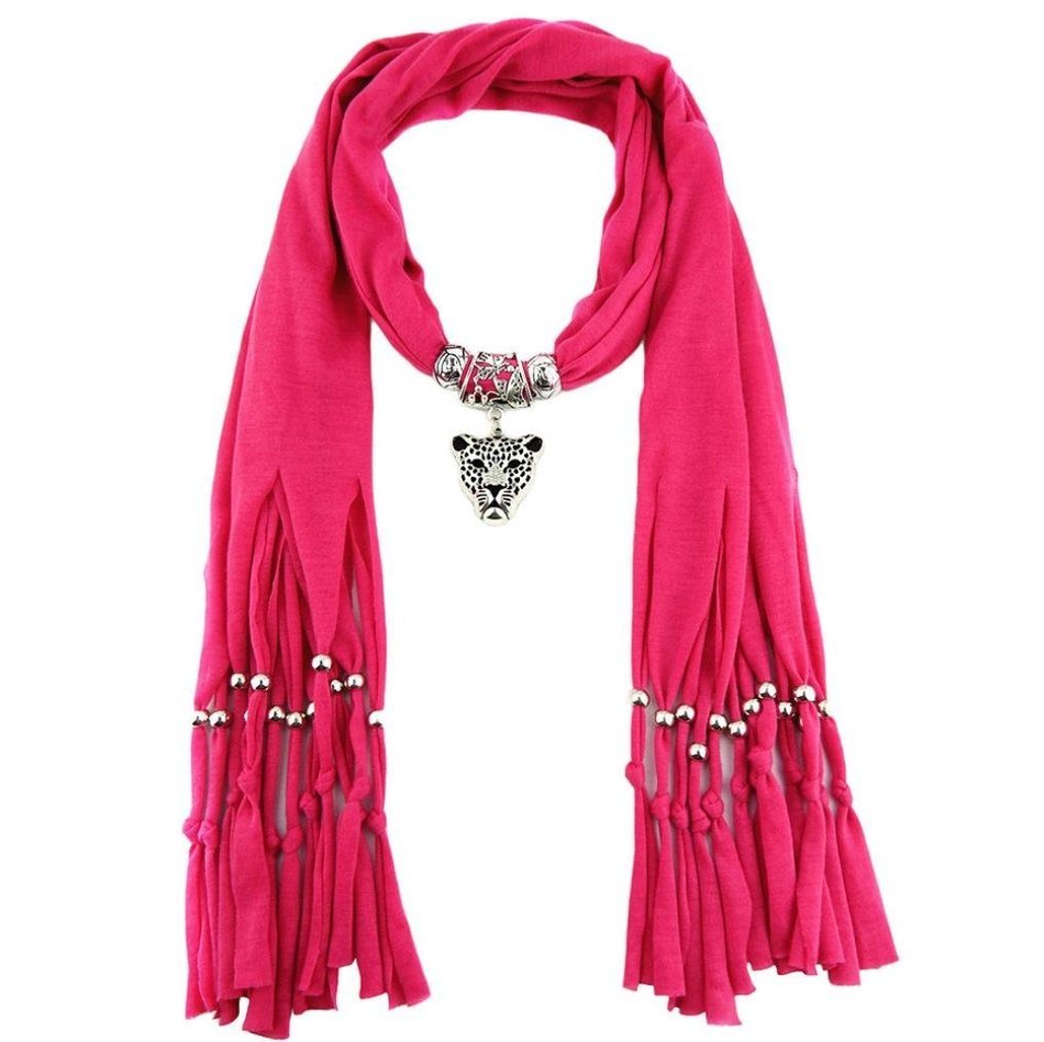 AutumnFall Women Girl Pendant Scarf With Tassel Rhinestone Necklace Scarves (U) N66