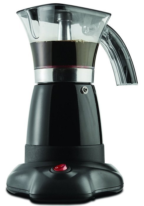 Brentwood Electric 6 Cup Moka Espresso Maker in Silver - 6.5" x 9" x 6" N3