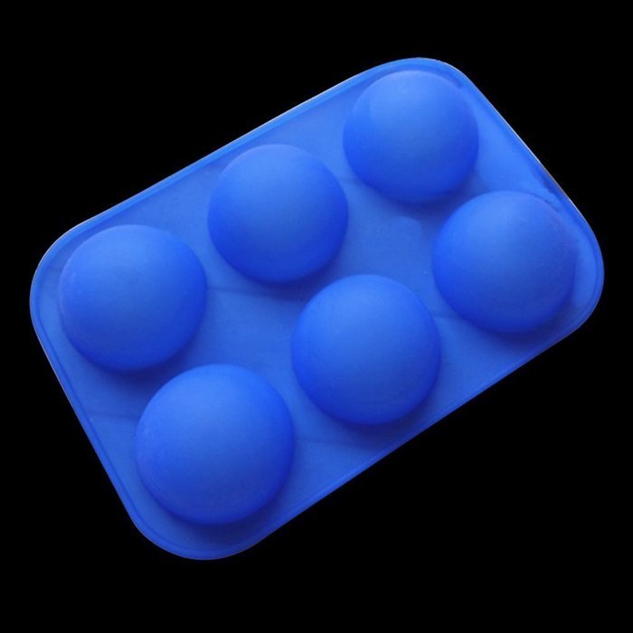 FUBARBAR Diameter 5cm 6 Cavity Half Sphere Cake Muffin Pastry Silicone Pan Mold 2 pcs Pink