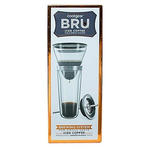 Cool Gear BRU Single Serve Iced Coffee Cold Brew System, 22 OZ. Capacity | 5.04" L x 5.04" W x 13.27" H