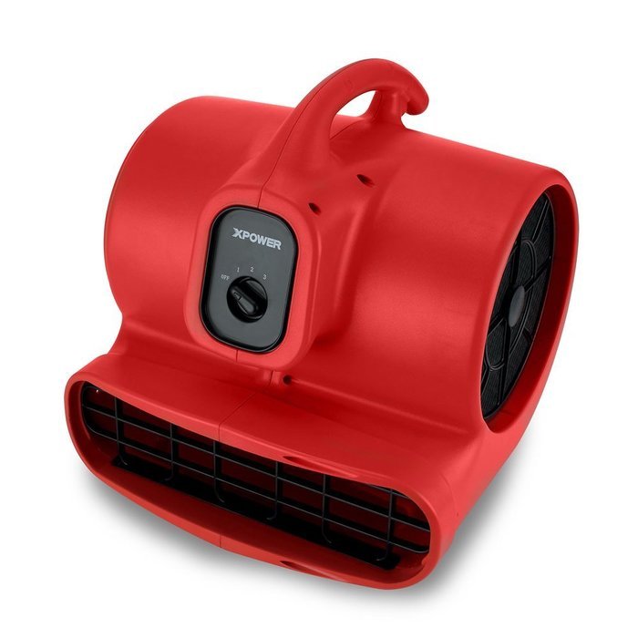 XPOWER X-600A 1/3 HP 2400 CFM 3 Speed Air Mover with GFCI Outlets for Daisy Chain, 3.8-Amp N12
